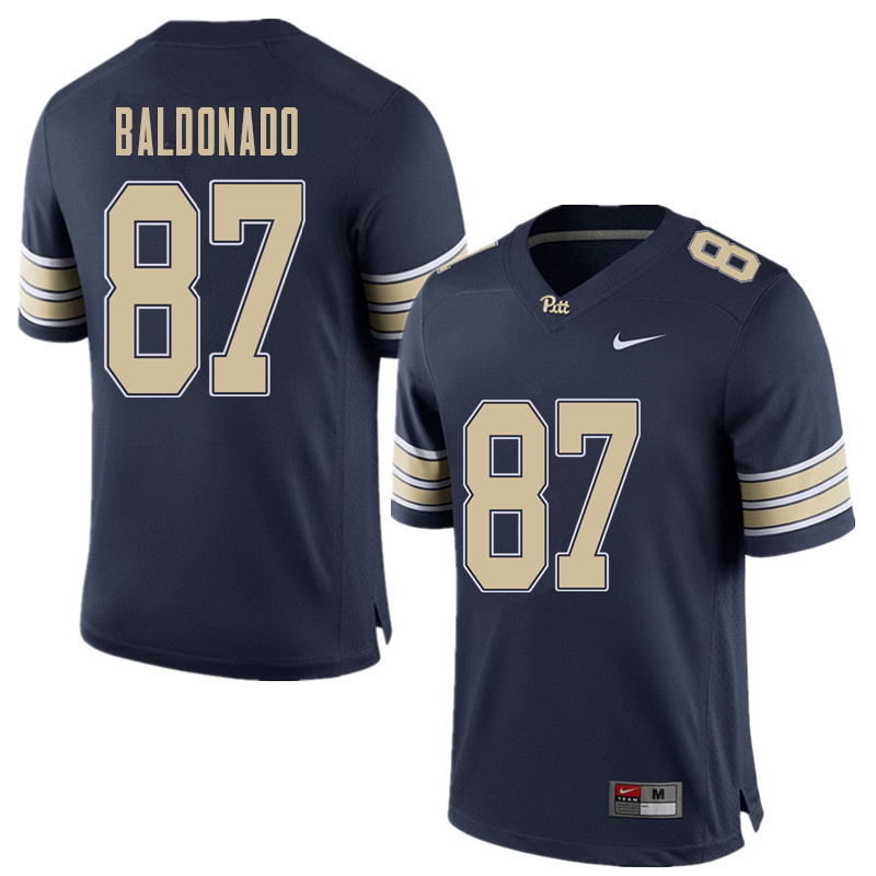 Men #87 Habakkuk Baldonado Pittsburgh Panthers College Football Jerseys Sale-Home Blue